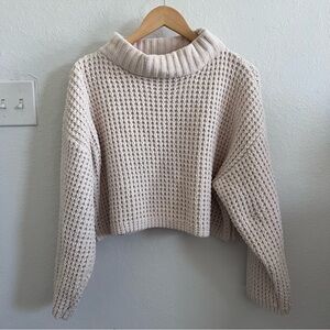 Aakaa Cream Knit Cowlneck Sweater